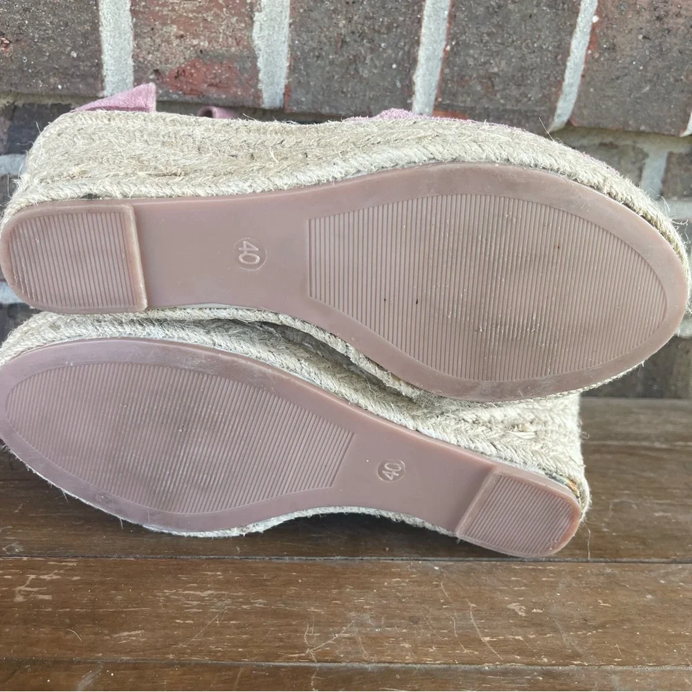 Pink Platform Wedges no brand‎ Size 9 1/2 or 10 says size 40 sb4